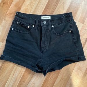 Madewell black denim shorts